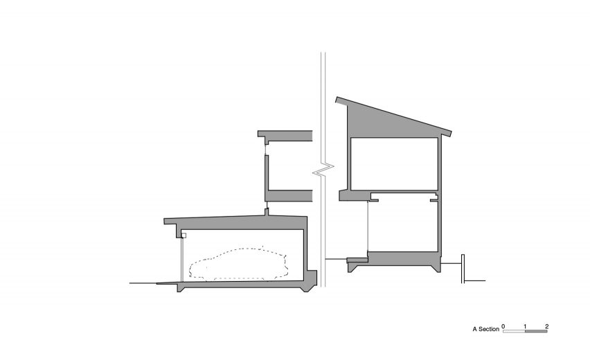 Section of House in Fujiidera by FujiwaraMuro Architects