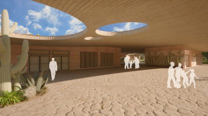 Visualisation of a hospital environment with cactuses