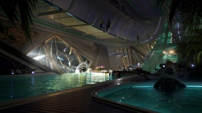 Space station interior designed by Jordan William Hughes