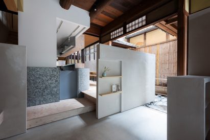 Entrance of Kyoto soba restaurant by Td-Atelier and Endo Shorijo Design
