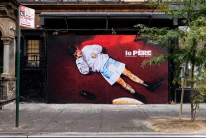 Billboard across a storefront
