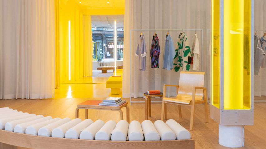 Yellow lighting illuminates Le Père store in New York by BoND