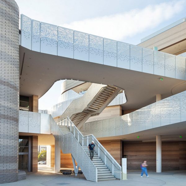 brick and perforated aluminium university building