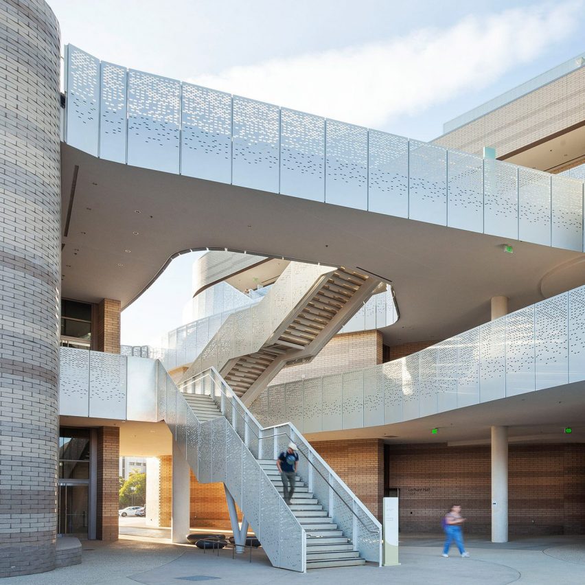 brick and perforated aluminium university building