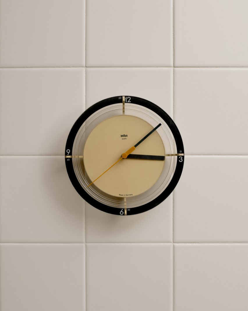 a clock with a block frame
