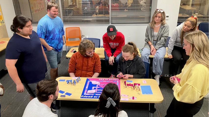 Students at University of Florida testing a game they designed collaboratively