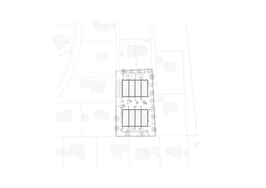 Roof plan of villas in Geneva, Switzerland by G8A