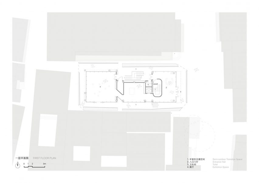 Site plan of In-Between Pavilion by Trace Architecture Office in China
