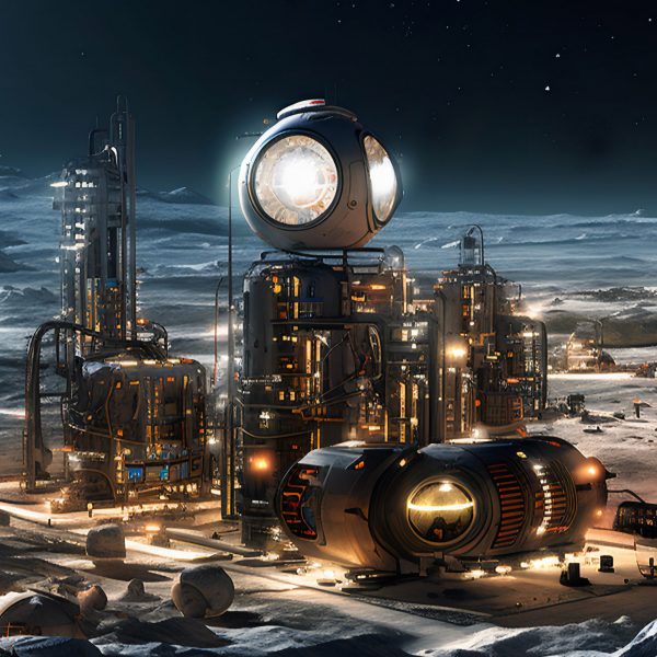 Visual of a settlement on the moon