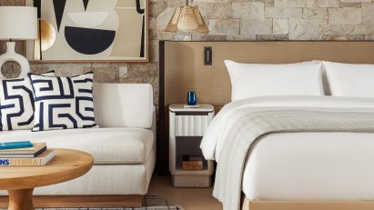 Bedroom inside the One&Only Aesthesis resort