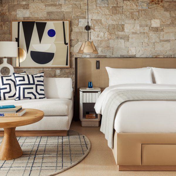 Bedroom inside the One&Only Aesthesis resort