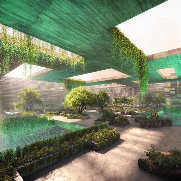 Roof garden at Neom project in Gulf of Aqaba