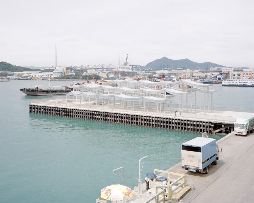 Promenade on a Hong Kong harbour