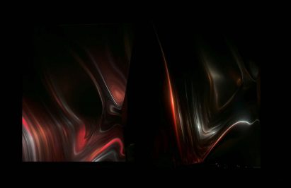 Light creating swirling patterns on aluminium sheet