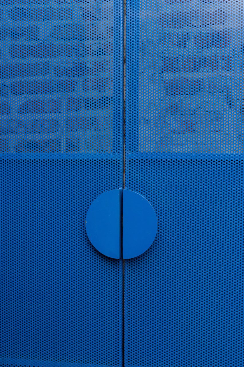 Blue metal door
