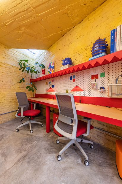 primary colored office