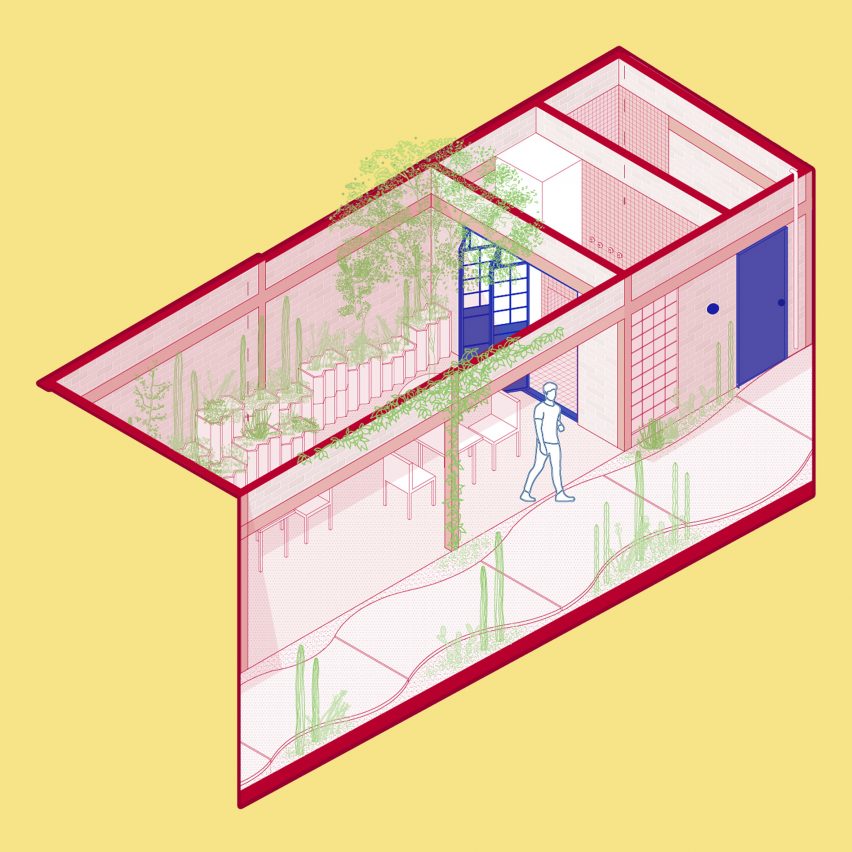 section drawing for Espacio santa tere
