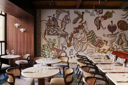 Mural by Florence Bamberger on the wall of Fogo