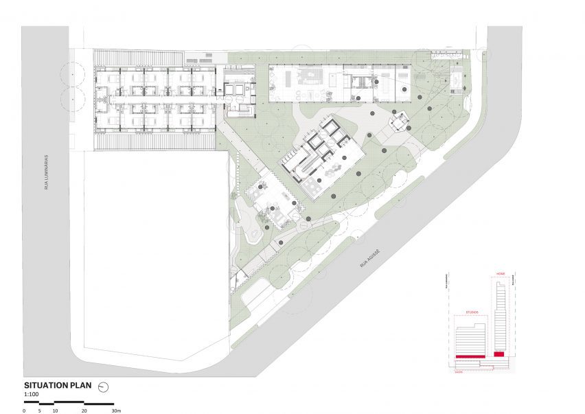Site plan, Onze22 tower by Triptyque
