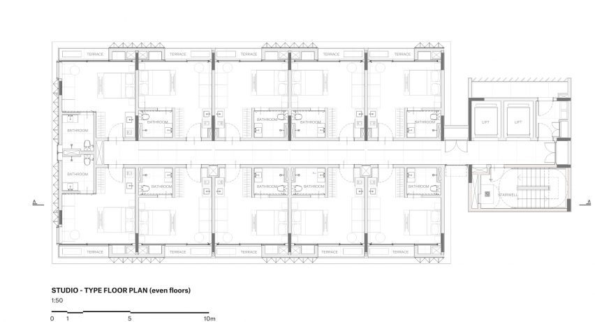 Studio Building typical floor plan