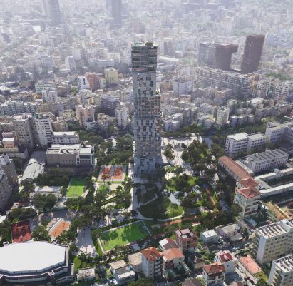 Staggered blocky skyscraper in Tirana by OODA