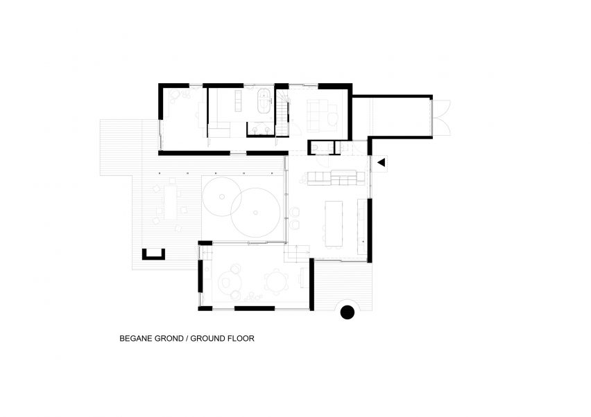 Ground floor plan of Open Park Villa by i29