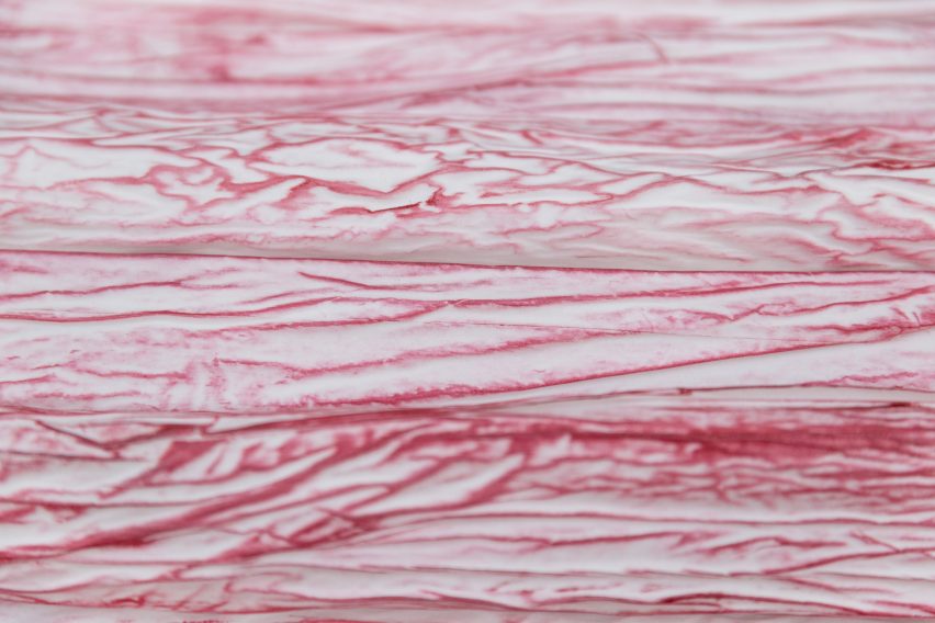 Paper Pleats furniture in red by Pao Hui Kao