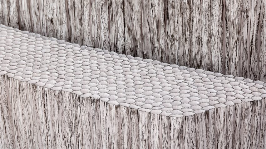 Paper Pleats furniture in black by Pao Hui Kao