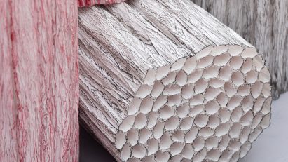 Black and red Paper Pleats furniture by Pao Hui Kao