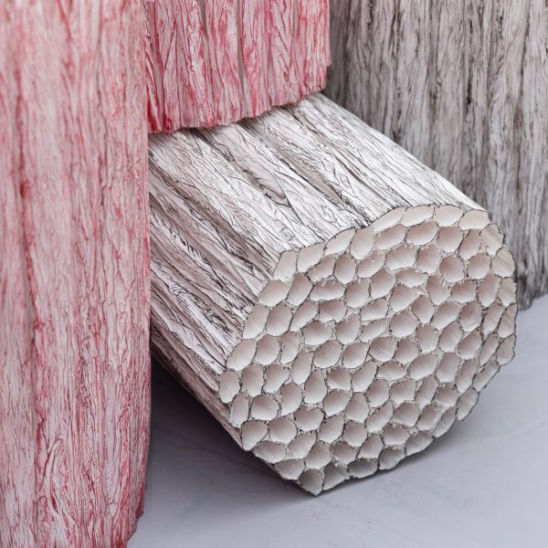 Black and red Paper Pleats furniture by Pao Hui Kao