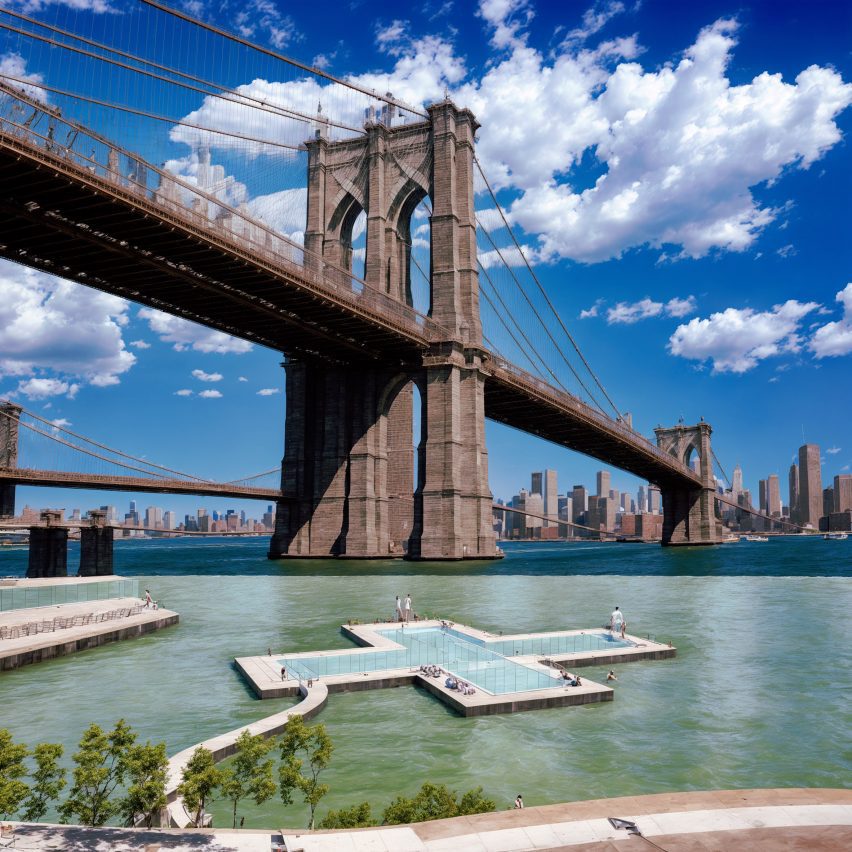 plus pool in front of brooklyn bridge
