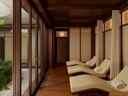 Spa area at Lake Como resort by Herzog & de Meuron