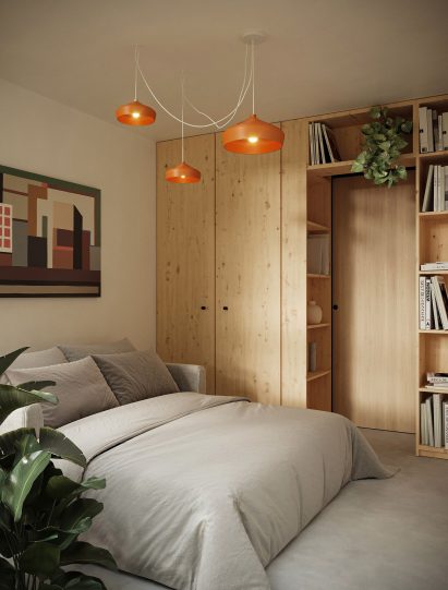 Bedroom in ReHome housing by Cutwork