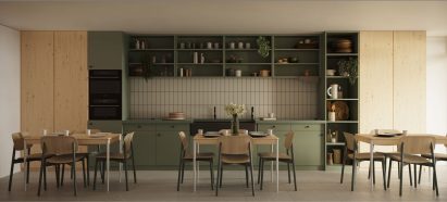 Communal kitchen and laundry units