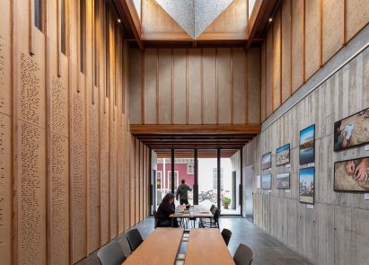 Double-height reading room