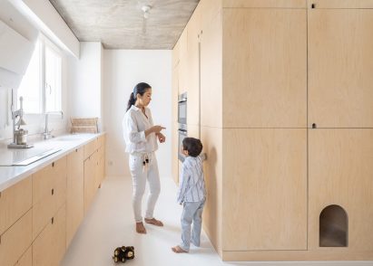 Floor-to-ceiling cabinets in Parisian apartment