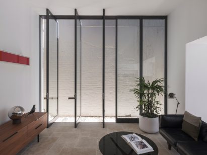 Living space interior of Hidden Garden House in Sydney
