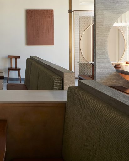 Restaurant interior with a pared-back palette