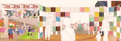 Visualisations showing people in various dinings spaces