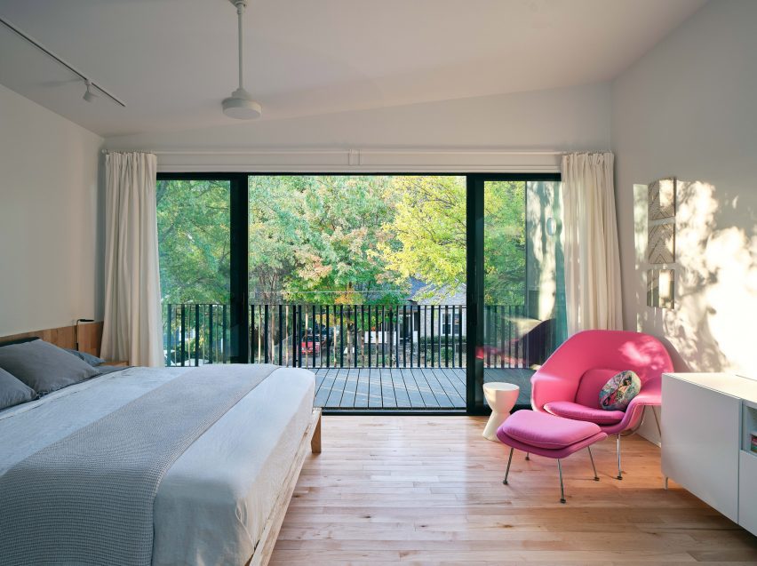 Bedroom with sliding glass doors