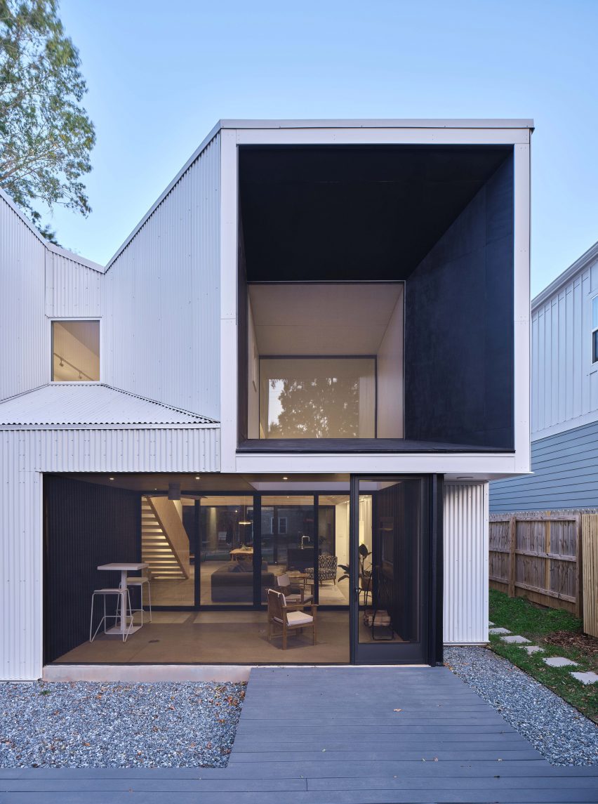 House with large windows and openings