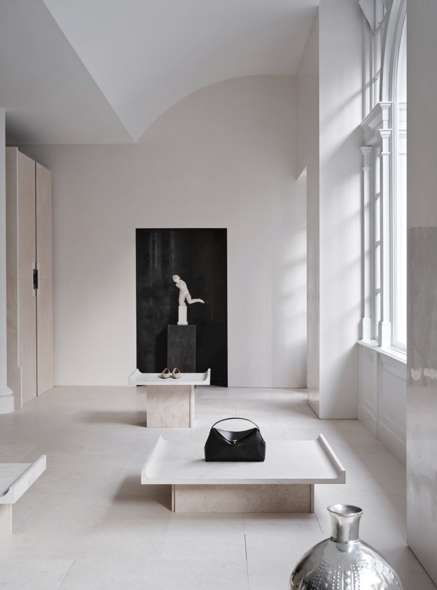 Milles sculpture inside Totême store