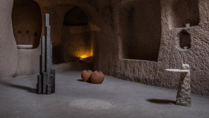 Design pieces in a cave