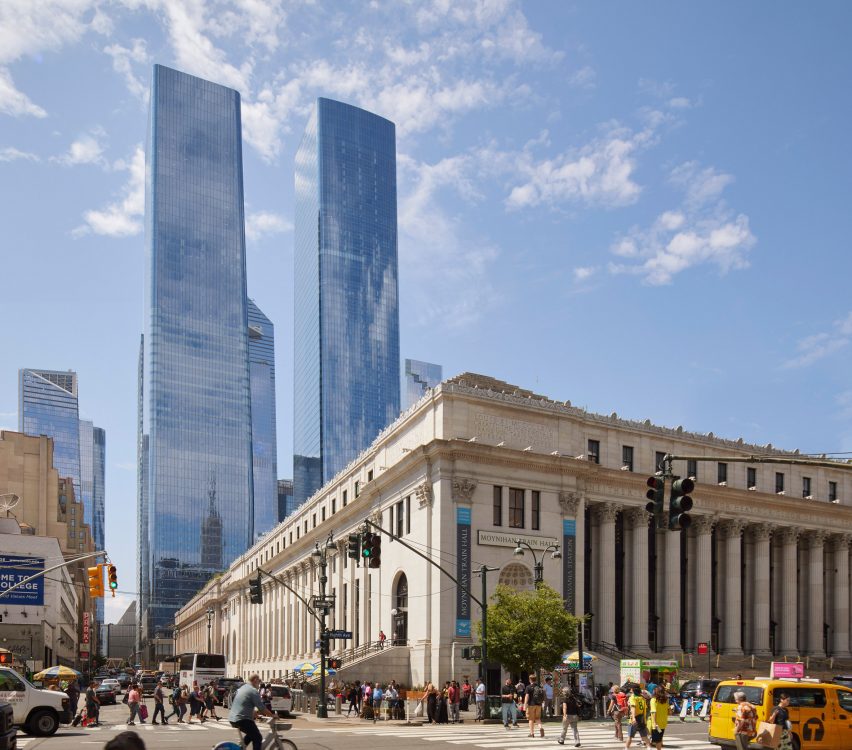 Two glass skyscrapers in New York City