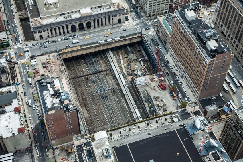 A hole in the ground where skyscrapers will be built