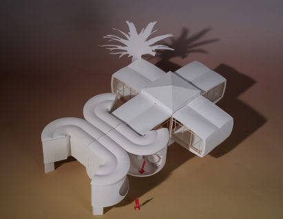 White model photographed from above