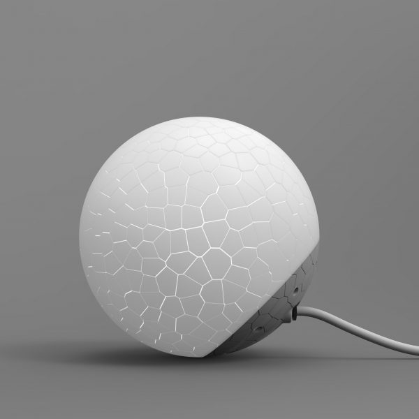 Spherical lamp with a faceted surface