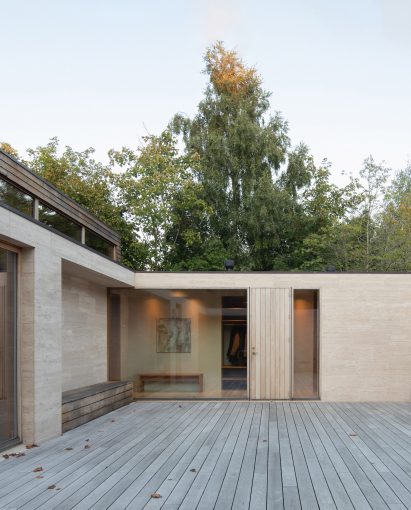 Central atrium at house in Vollerup