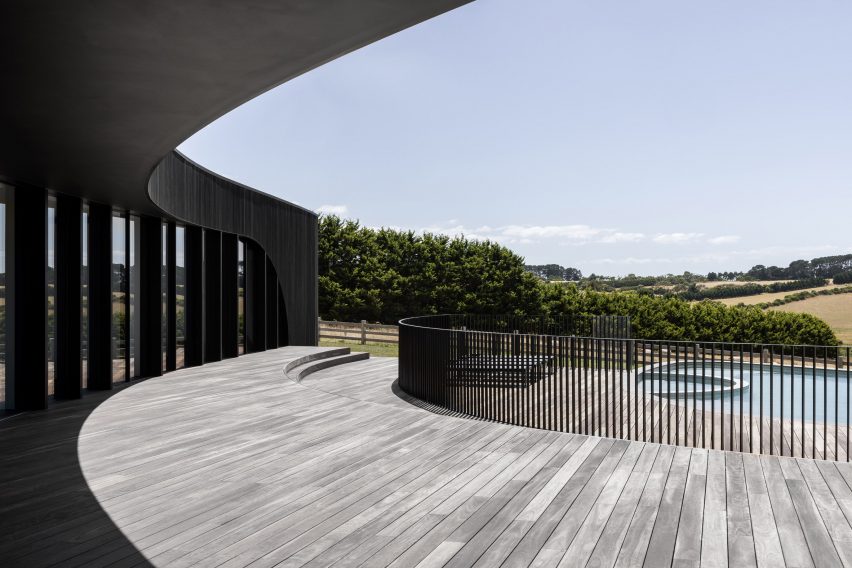 Timber outdoor decking at Peninsula House