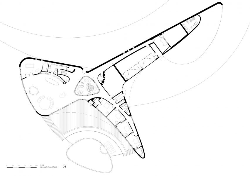 Ground floor plan of Peninsula House by Wood Marsh